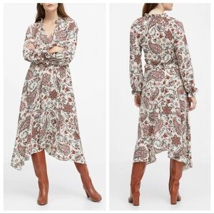 BANANA REPUBLIC Elegant Paisley Print Midi Dress
